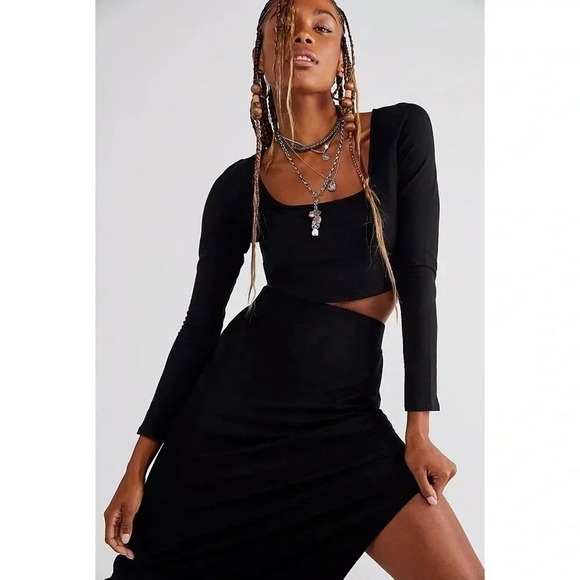 NWT Free People FP Beach Sun Shenanigans Midi Matching Skirt Set Black XS - Picture 13 of 13